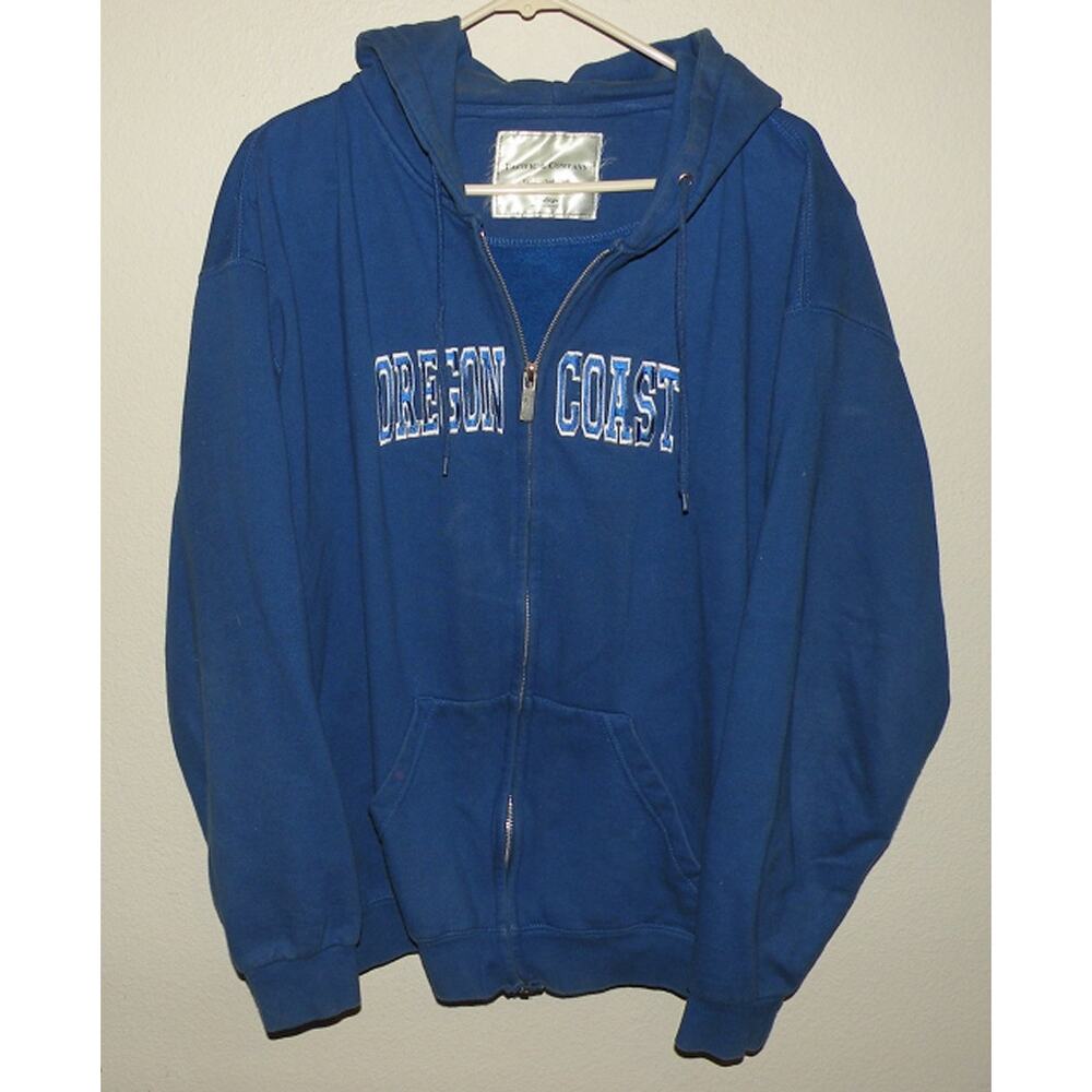 Pacific & Co. Oregon Coast Men’s XL Zip Hooded Sweatshirt Royal Blue Embroidered